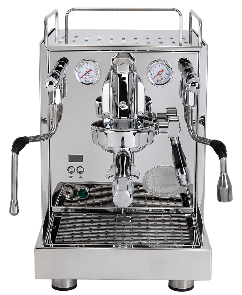 Auch die Siebträgermaschine ECM Mechanika MAX II kann mit einer schnellen Aufheizdauer überzeugen.